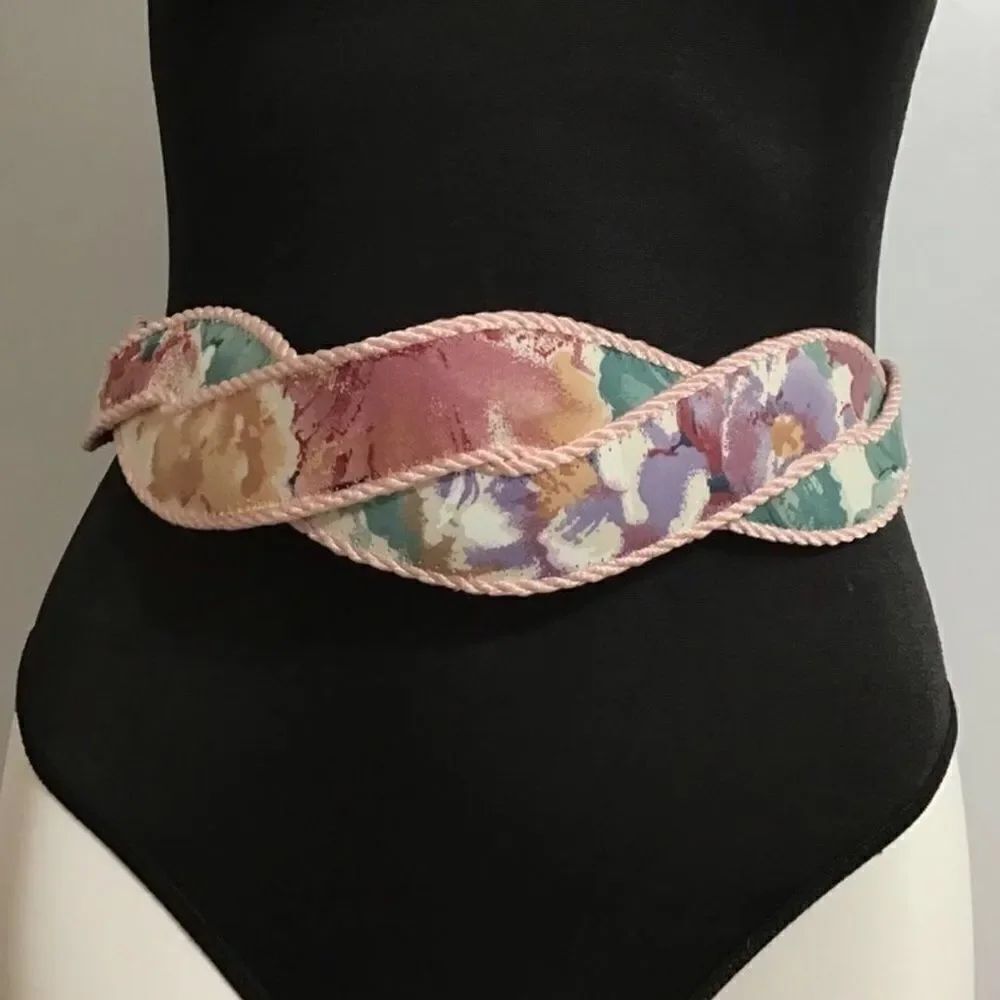 A. BROD Vintage Floral Statement Belt